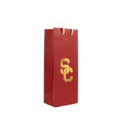 USC Trojans Cardinal SC Interlock Wine Gift Bag